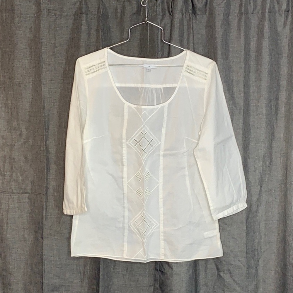 GAP Ivory Shirt with 3/4 sleeves Sz S